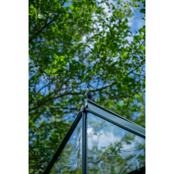 HALLS szklarnia ogrodowa ICON 8 (8,1 m2; 2,55 x 3,17 m) czarna, szkło hartowane + baza